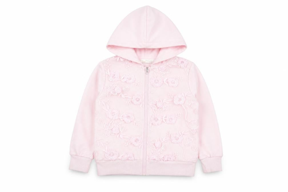 happy house Girls Pink Floral  Full Zip Jumper Size 6-7 Years