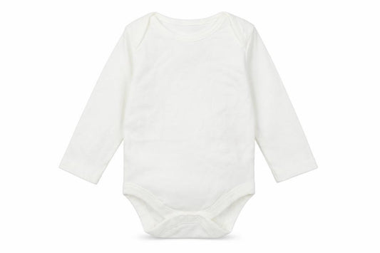 Front view of F&F Baby White Babygrow One-Piece, size 3-6, Months