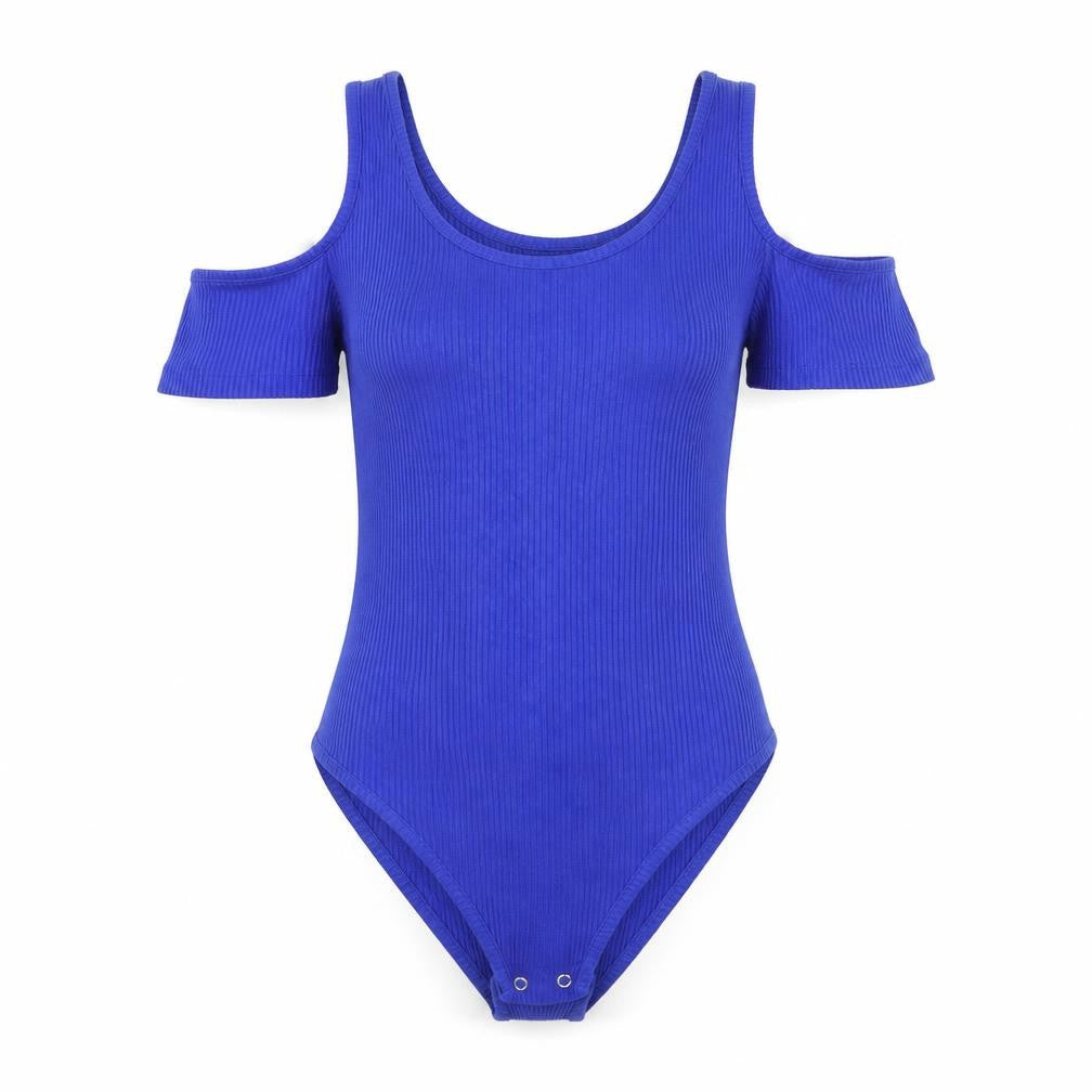 Front view of Atmosphere women’s blue catsuit one-piece, size UK 8