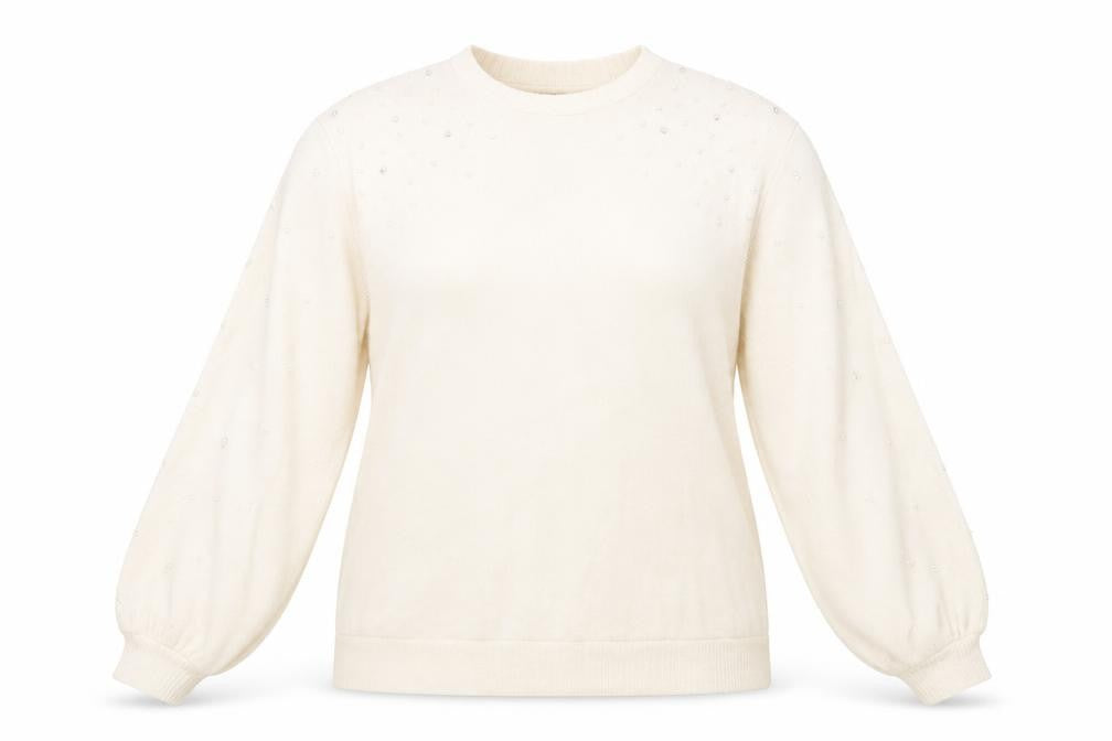 Front view of F&F women’s beige jumper, size UK 16