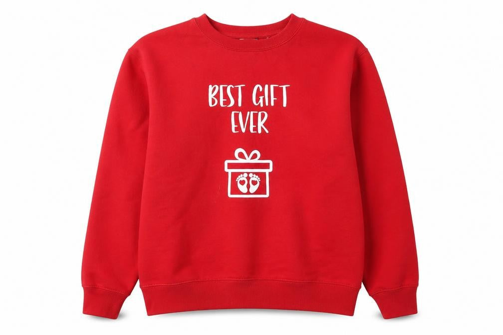 Front view of Russell women’s red jumper, size S