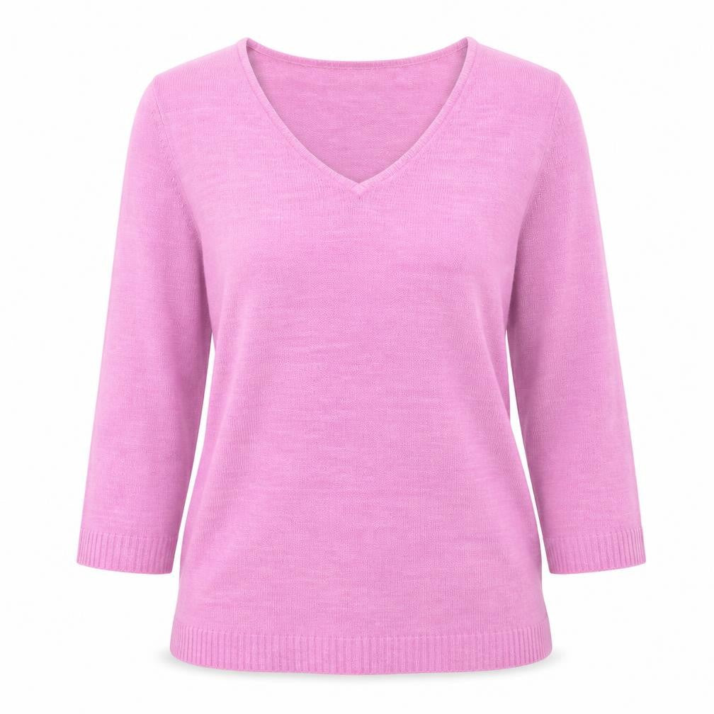 Front view of Liquid women’s purple basic blouse, size S
