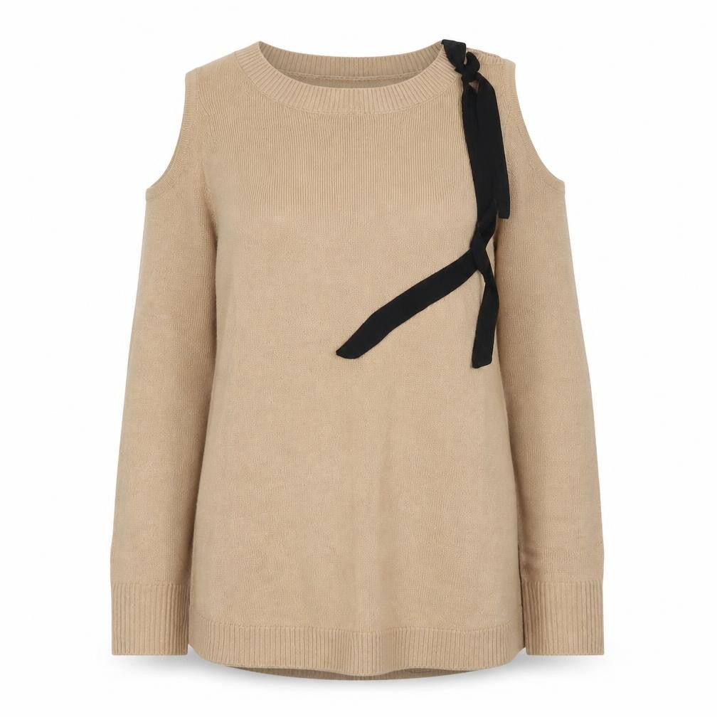Front view of Attitudes women’s beige tunic jumper, size S