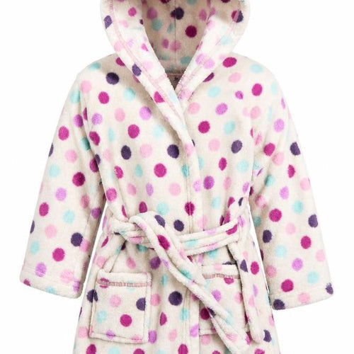 F&F Girls White Polka Dot  Capri Robe Size 3-4 Years