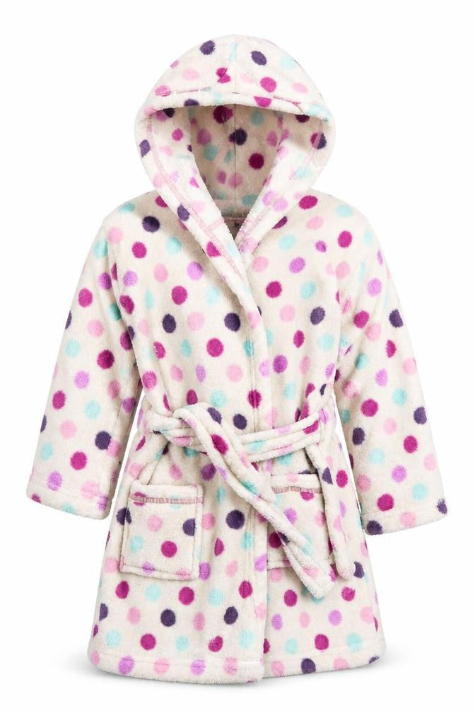 F&F Girls White Polka Dot  Capri Robe Size 3-4 Years