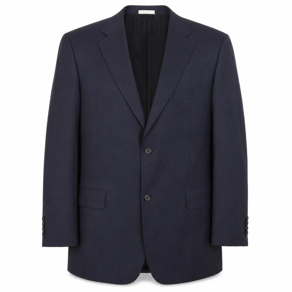Front view of Greenwoods men’s blue striped jacket blazer, size XL