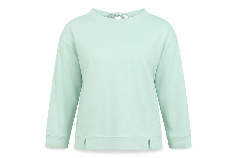 Front view of F&F women’s green jumper, size UK 12