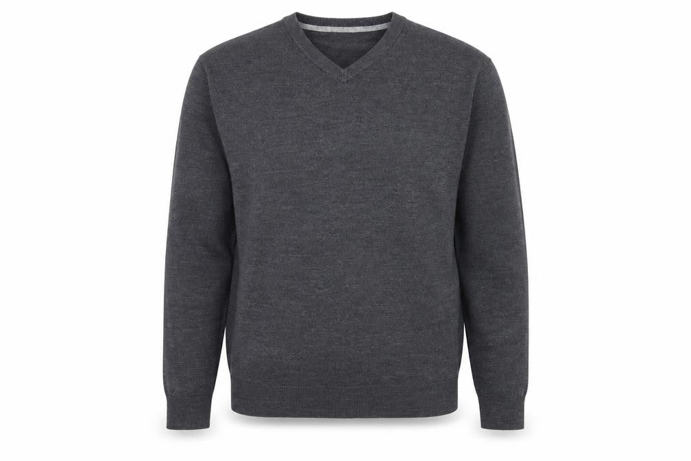 Front view of Debenhams men’s grey jumper, size S