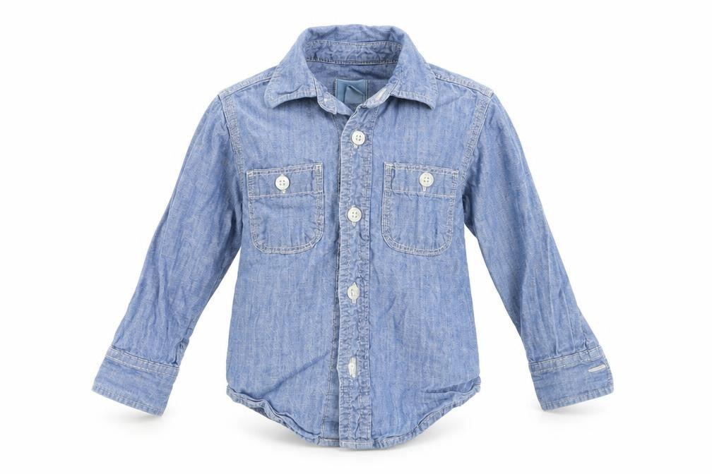 Front view of Gap Baby Blue Basic Button-Up, size 24, Months