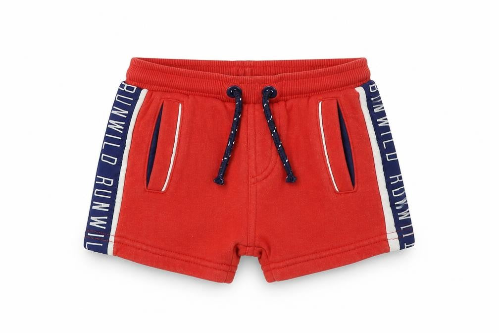 Front view of George boys’ red cropped trousers, size 18-24, months