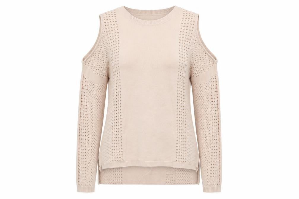 Front view of Topshop women’s pink jumper, size UK 8