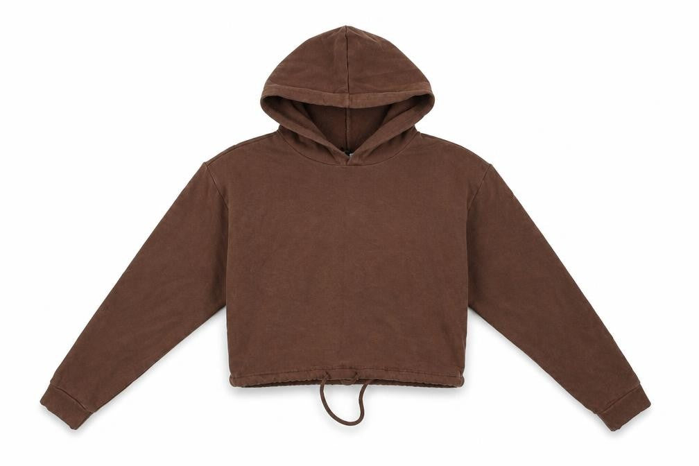 Front view of Parisian women’s brown pullover hoodie, size UK 8