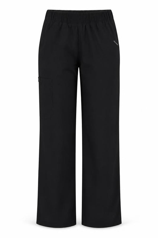 Front view of Cherokee women’s black trousers, size UK 26, in, 29.5-inch leg