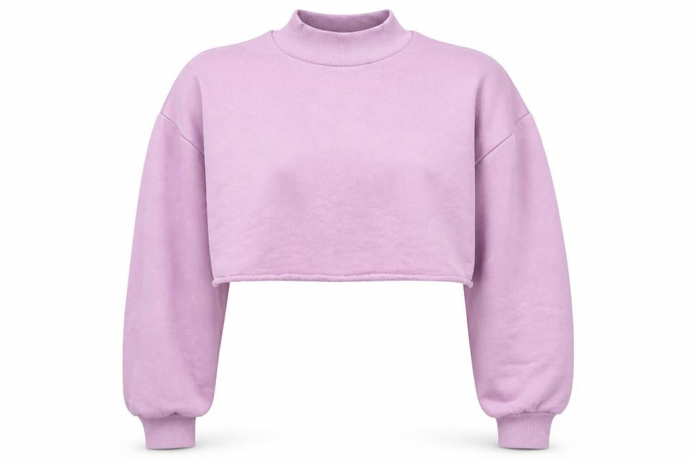 Front view of H&M women’s purple pullover sweatshirt, size L