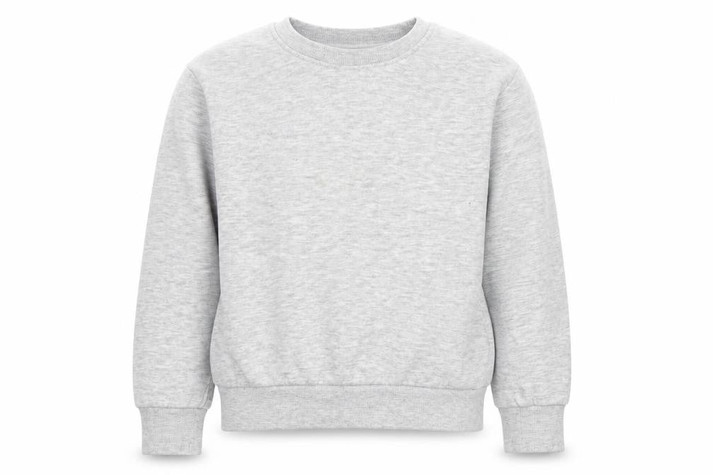 Front view of H&M girls’ grey jumper, size 5-6, years