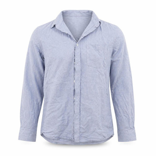 Front view of Onfire men’s blue button-up, size M