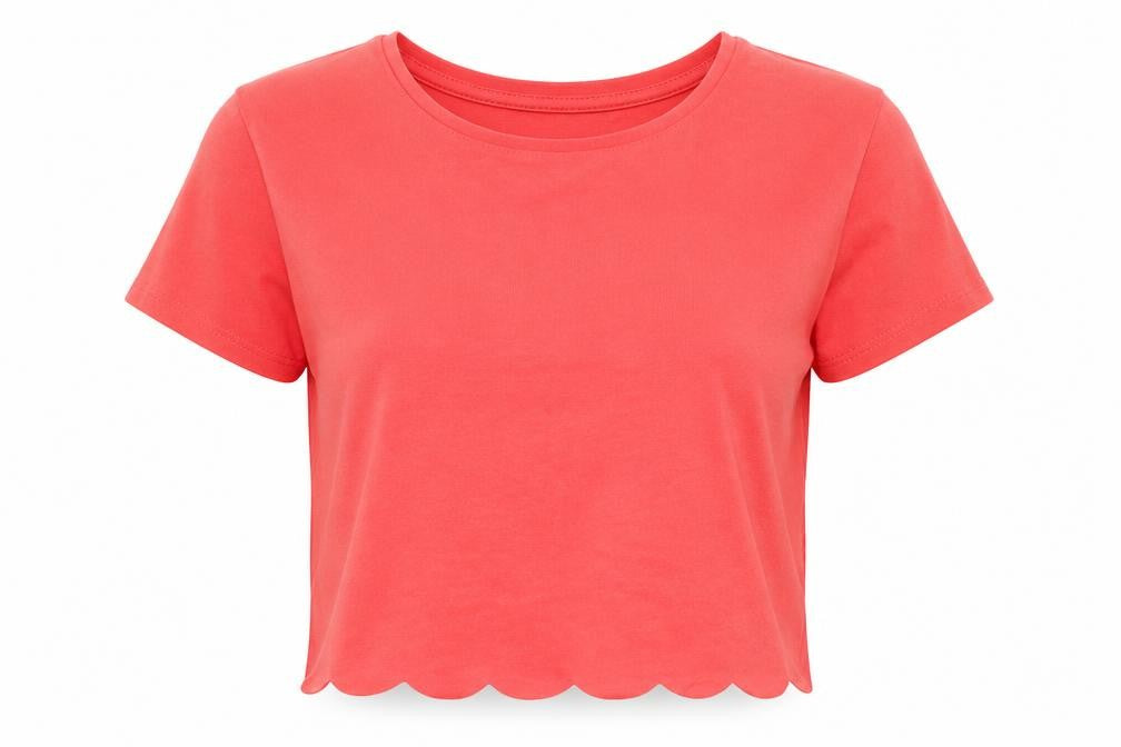 Front view of Papaya women’s orange cropped t-shirt, size UK 10
