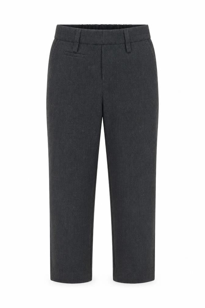 Front view of Marks & Spencer boys’ grey capri trousers, size 3-4, years