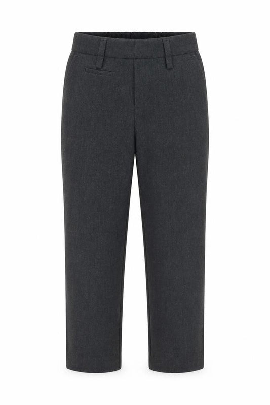 Front view of Marks & Spencer boys’ grey capri trousers, size 3-4, years