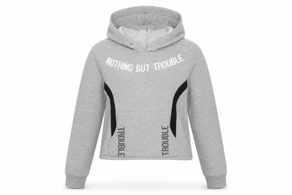 Front view of Select women’s grey pullover hoodie, size UK 12