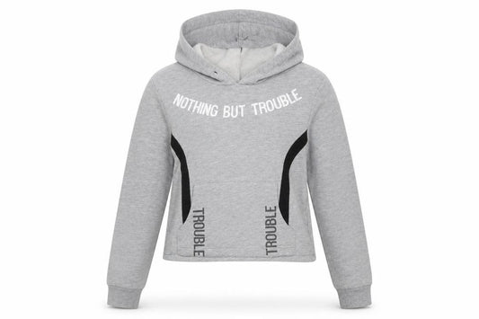 Front view of Select women’s grey pullover hoodie, size UK 12