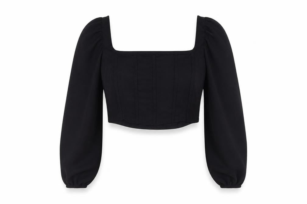 Front view of I SAW IT FIRST women’s black camisole blouse, size UK 4