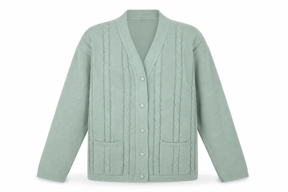 Etiquette Womens Green  Knit Cardigan Jumper Size M