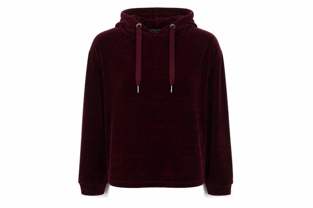 Front view of Primark women’s purple pullover hoodie, size UK 2