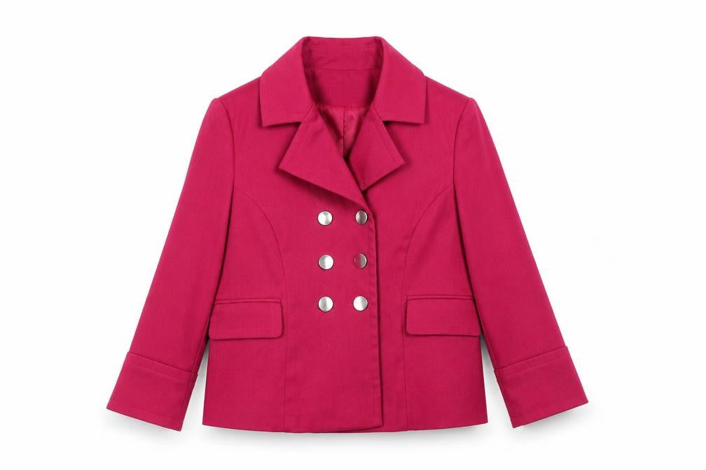 Front view of sprit women’s pink jacket blazer, size UK 12