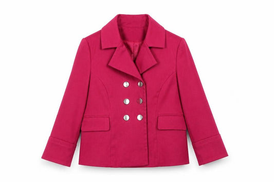 Front view of sprit women’s pink jacket blazer, size UK 12