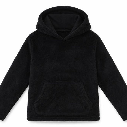 Florence and Fred Girls Black   Pullover Hoodie Size 7-8 Years  - Fluffy texture