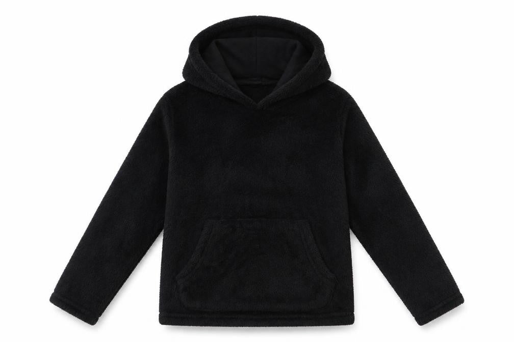 Florence and Fred Girls Black   Pullover Hoodie Size 7-8 Years  - Fluffy texture