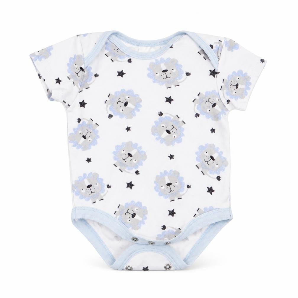 Moon & Stars Baby Blue Animal Print  Romper One-Piece Size 0-3 Months