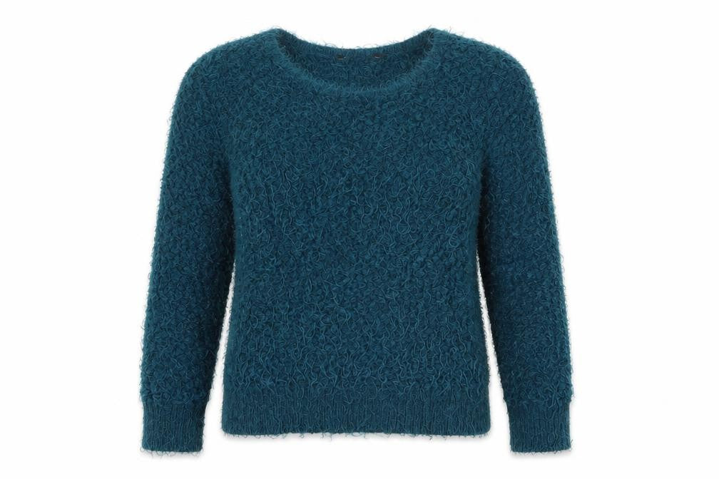 Front view of Dorothy Perkins women’s blue jumper, size UK 10