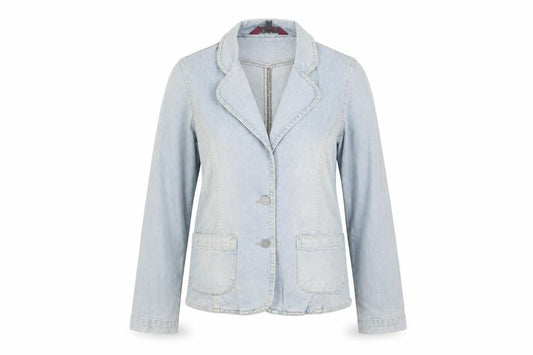Front view of Primark women’s blue jacket, size UK 12