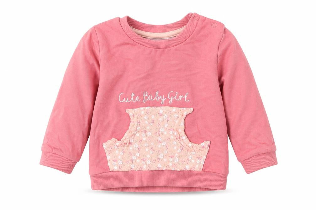 Front view of So Cute girls’ pink jumper, size 6-9, months