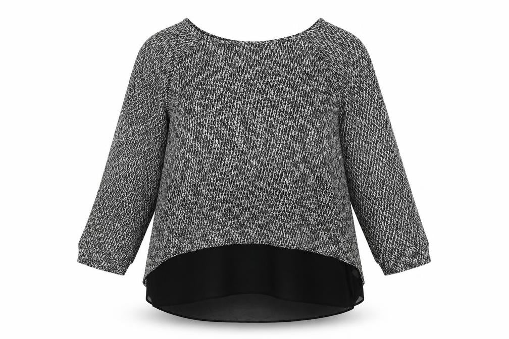 Front view of Green Envolpe women’s multicoloured jumper, size 2XL
