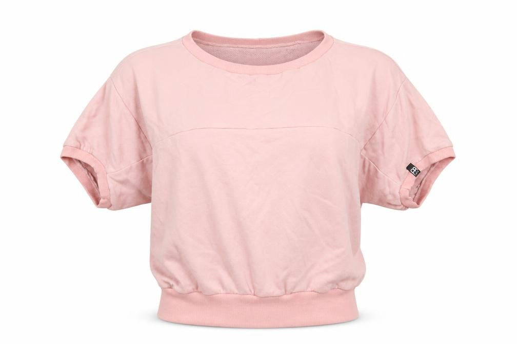 Front view of BE Wear women’s pink jumper, size L