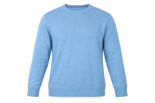 Front view of Cutting Edge men’s blue jumper, size 2XL