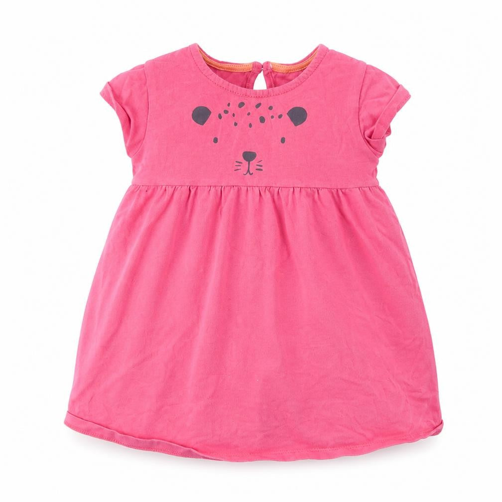Front view of F&F girls’ pink basic blouse, size 9-12, months