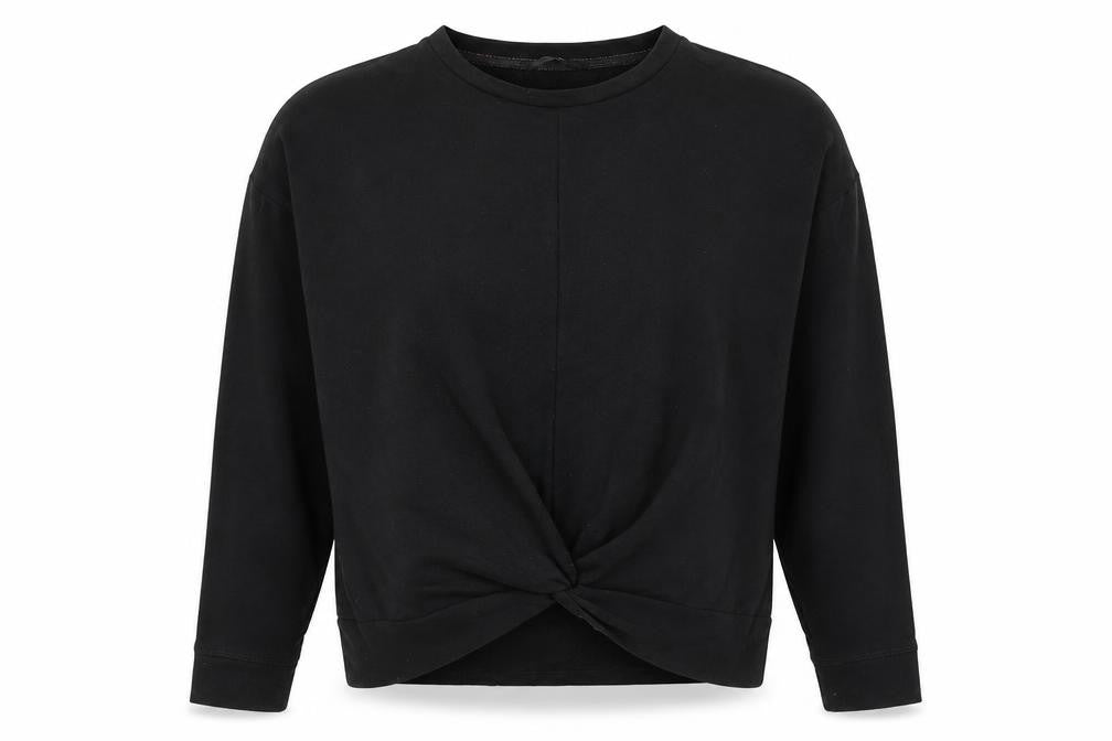 Front view of George women’s black pullover sweatshirt, size M
