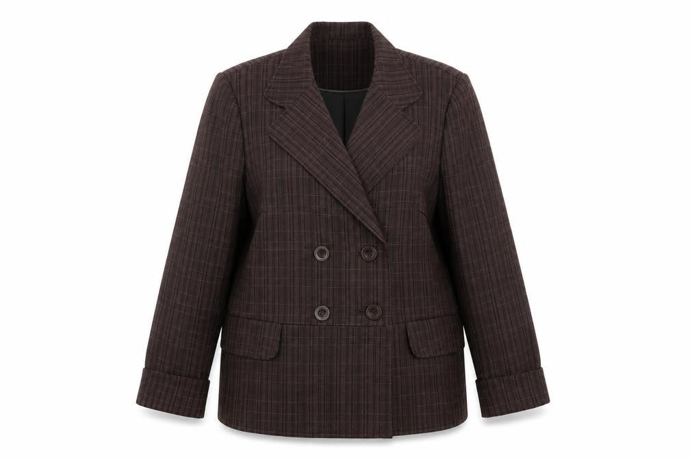 Next Womens Brown Check  Jacket Suit Jacket Size 16