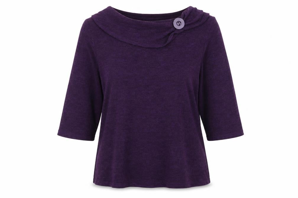 Front view of Bassini women’s blue jumper, size UK 18