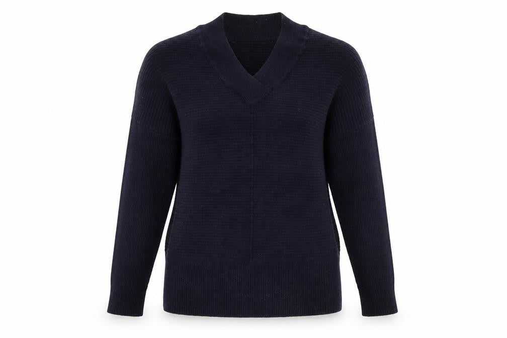 Front view of F&F women’s blue knit jumper, size UK 6