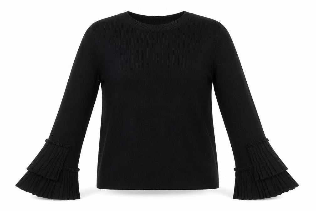 Front view of River Island women’s black jumper, size UK 10