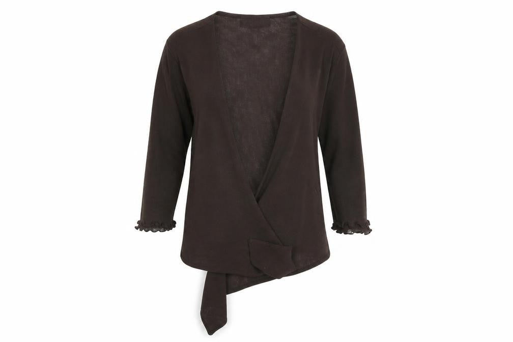 Front view of James Lakeland women’s brown basic blouse, size UK 10