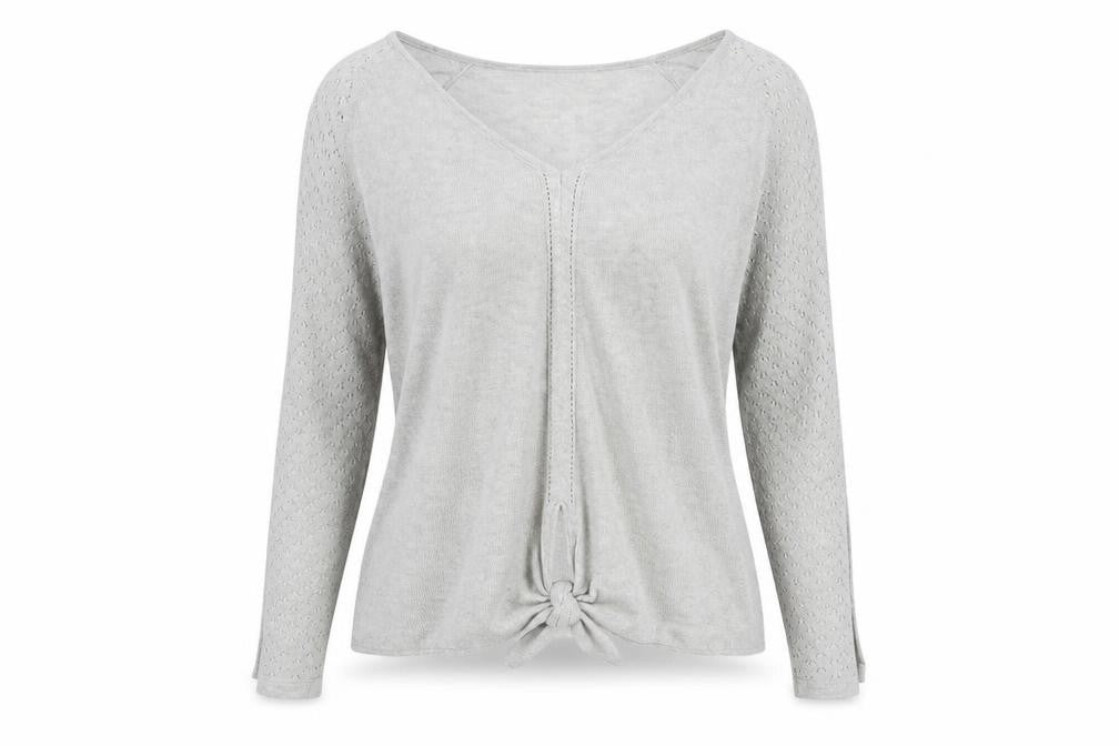 Front view of Marks & Spencer women’s grey jumper, size UK 12