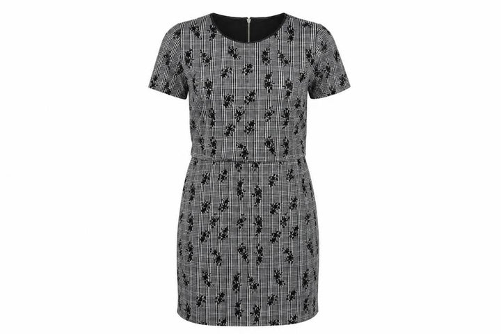 Oasis Womens Grey Floral Bodycon Size L