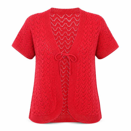 Destiny Womens Red  Knit Cardigan Jumper Size S