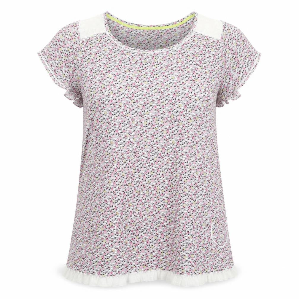 Front view of Simply Vera women’s pink geometric rayon top pyjama top, size L